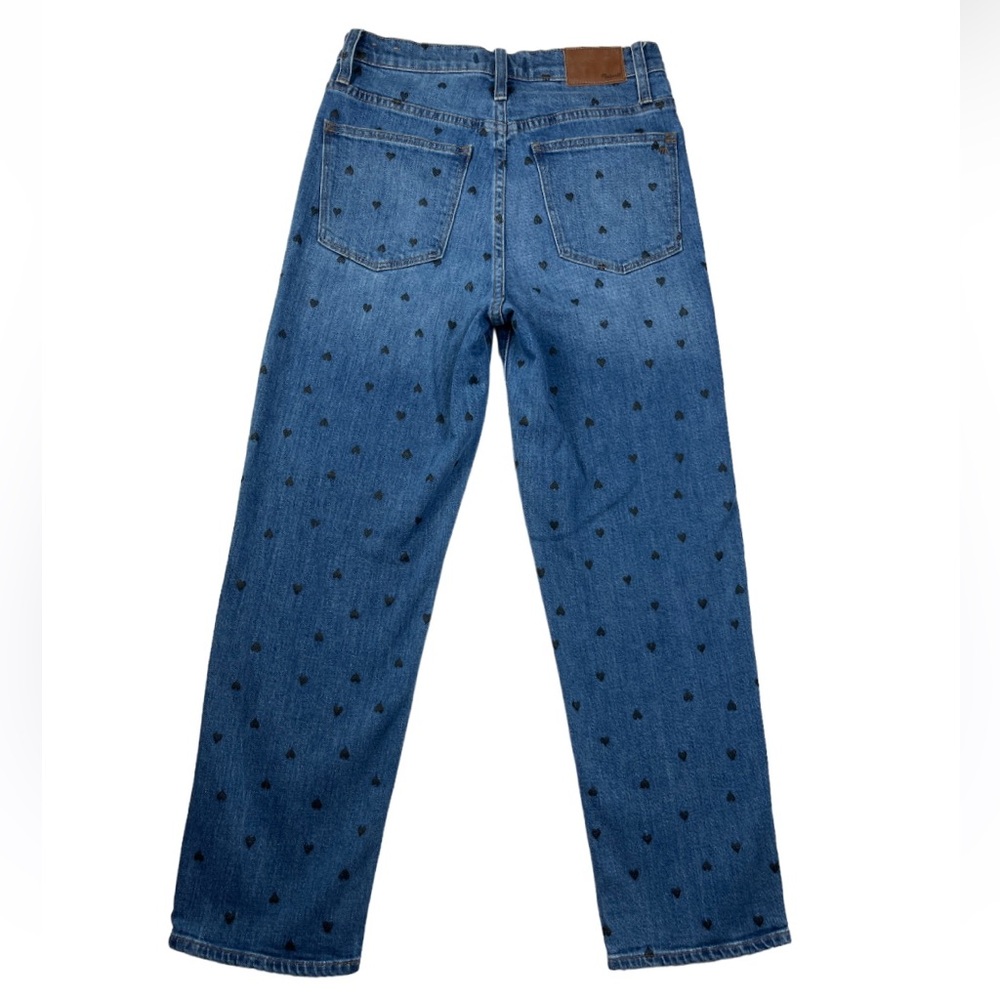 Madewell Women’s Classic Straight Jeans Heart Print Edition Harwell Wash Size 27 - Picture 3 of 10